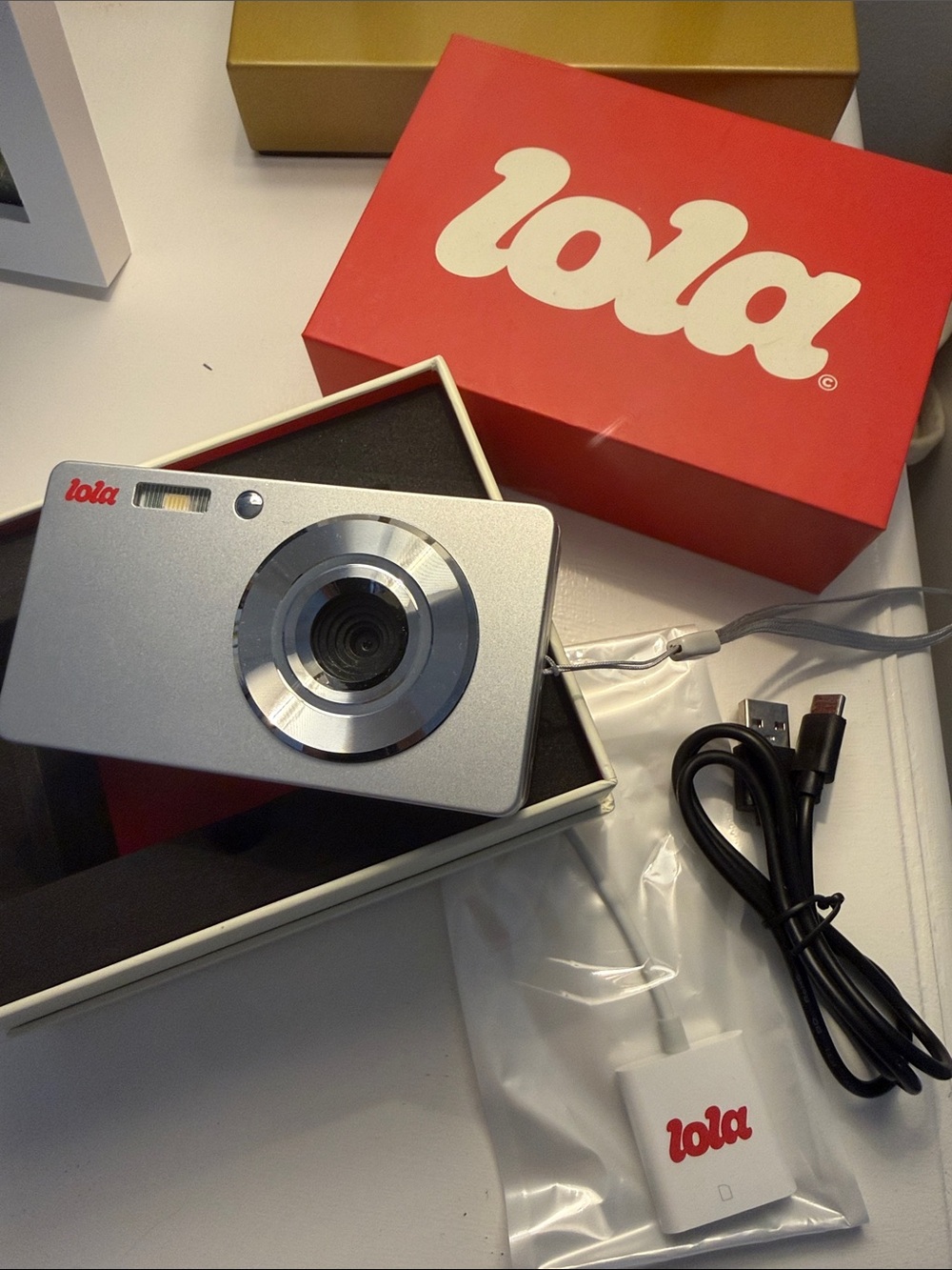 LOLA Compact Digital Point-and-Shoot Camera with USB Cable